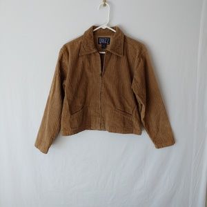 Light Brown Corduroy Zip Jacket
